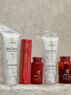 پک کامل (شامپو.نرم کننده و سرم مو.پاستیل و کپسول ویتامین مو) - تصویر 1