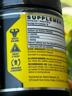 BCAA لیپو 6 برند توترکس - تصویر 2